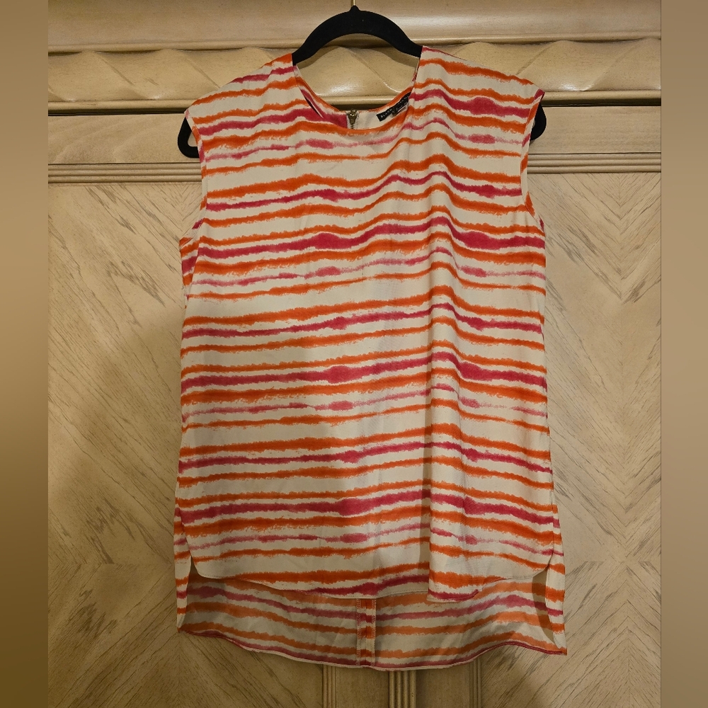 Black Label by Chicos Size 1 Top. Pink, orange and cream.